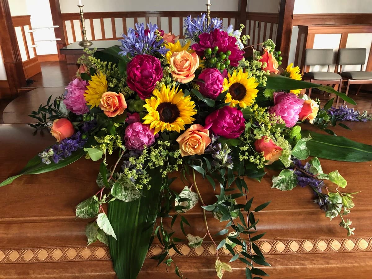 Vibrant Spring Casket Spray
