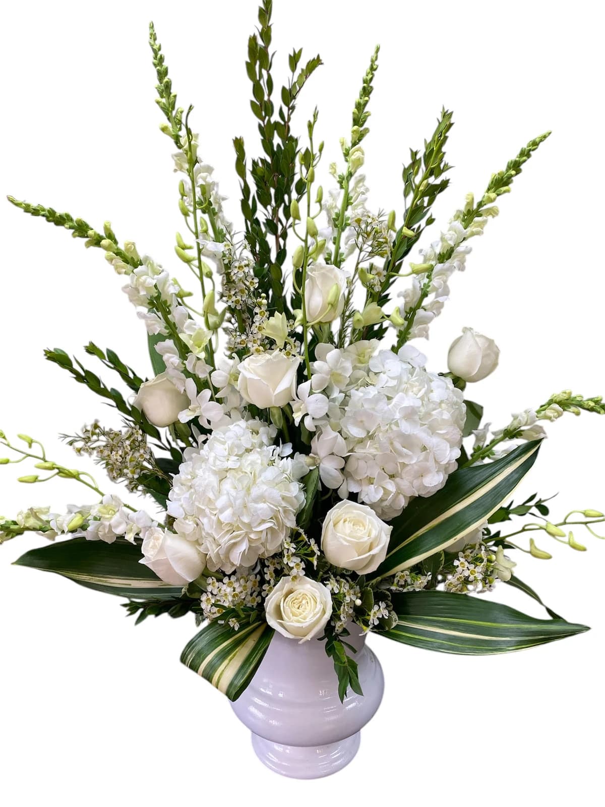 Shades of White Funeral Urn