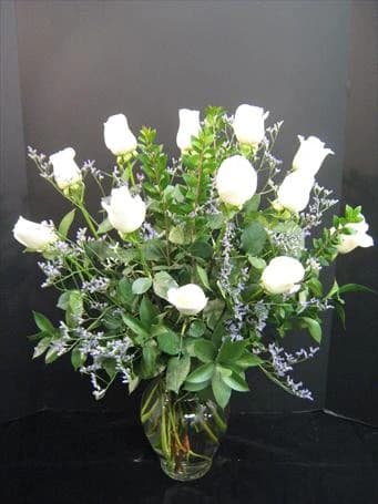 Dozen White Roses