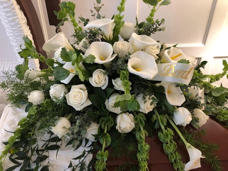Elegant White Casket Spray