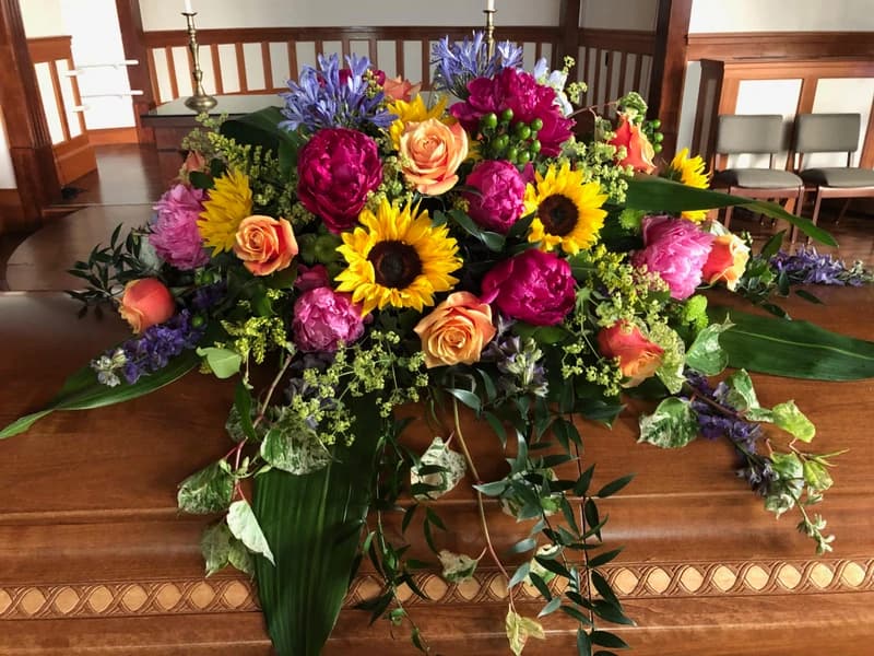Vibrant Spring Casket Spray