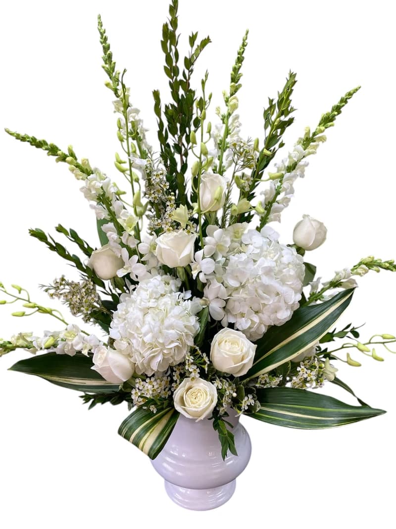 Shades of White Funeral Urn